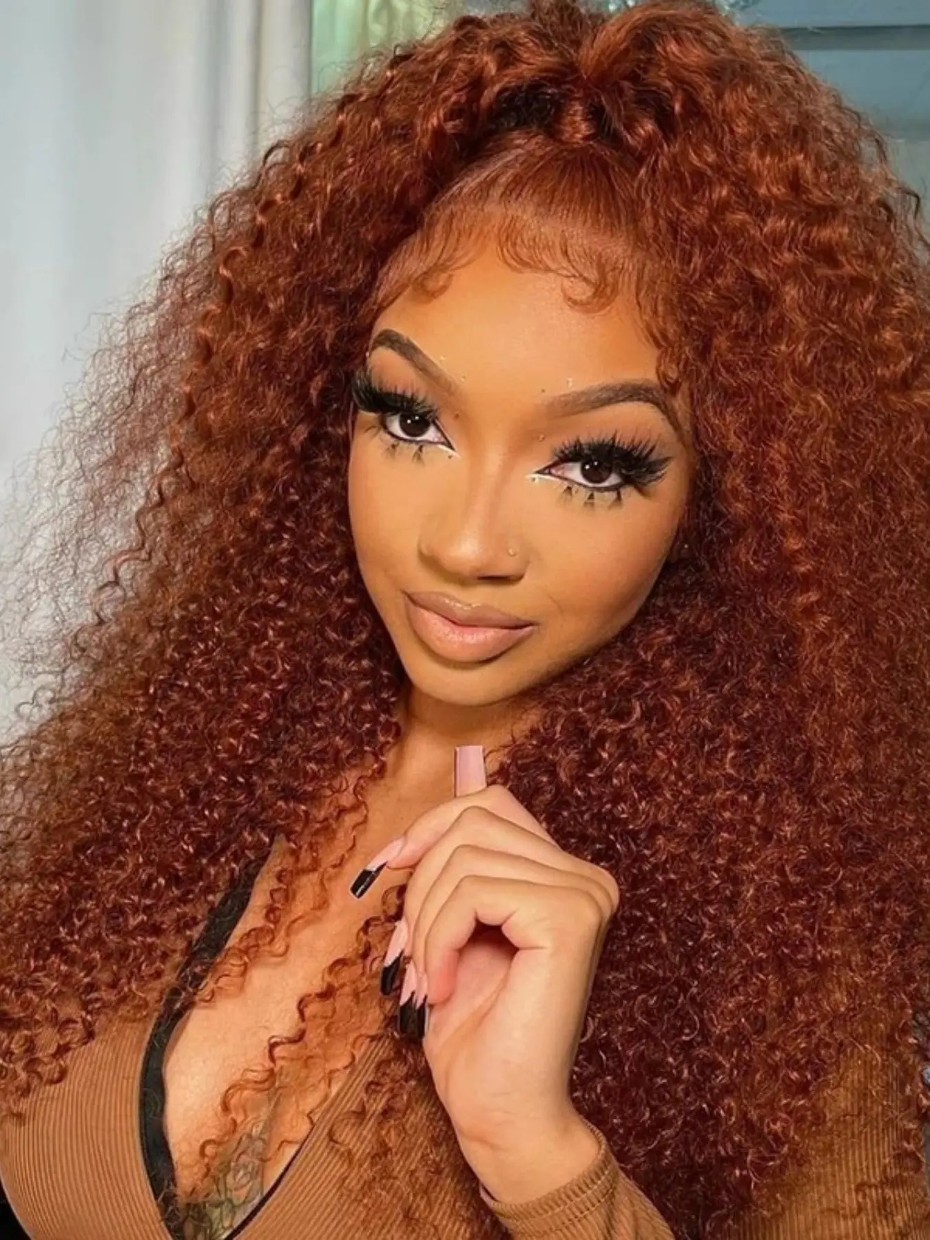 Curly Soft Glue-Free Wig, 26 Inches Long, 180% Density, Daily Curl Style, 13x4x1 Lace Front Full Cap, Heat-Resistant Fiber Hair