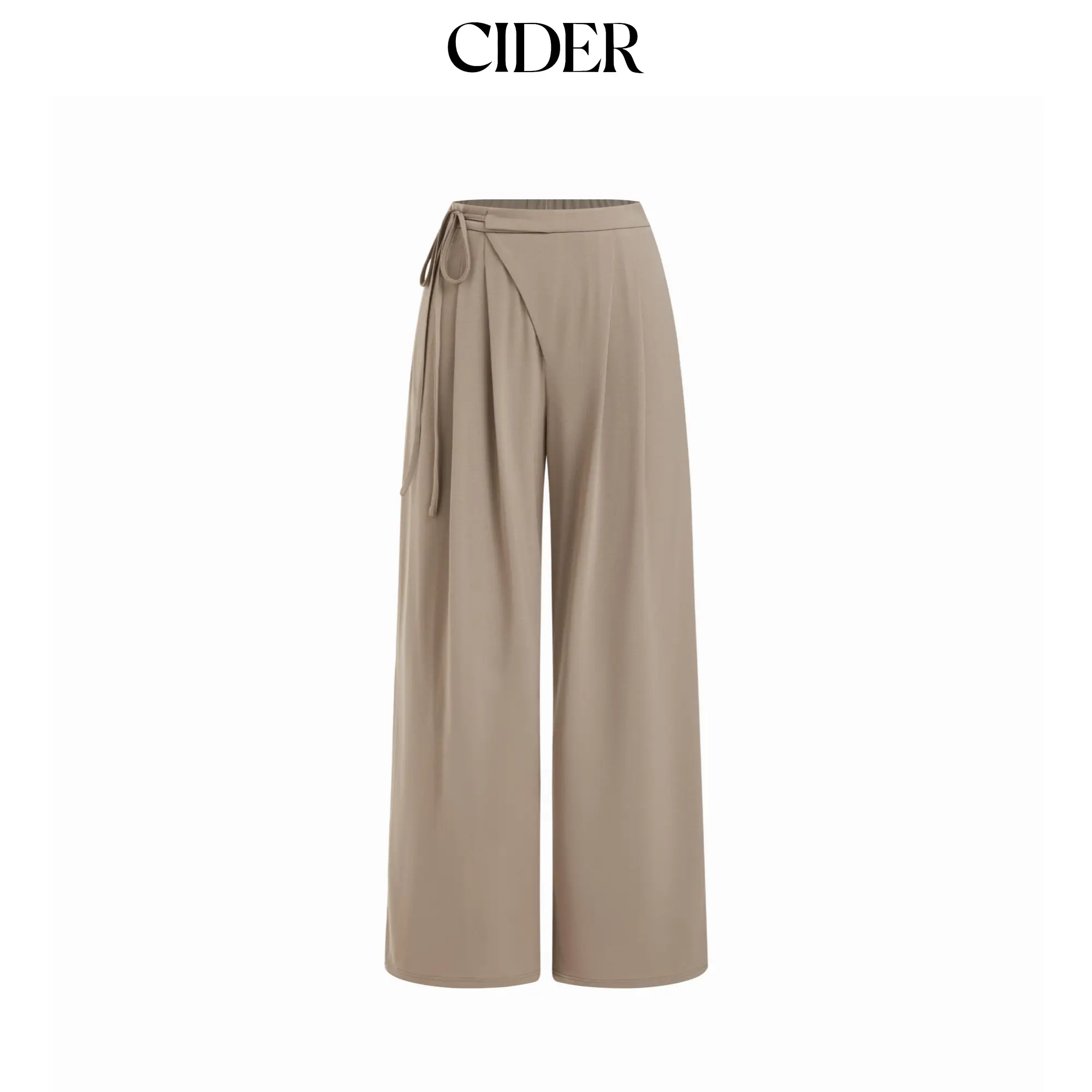 Cider Mid Rise Drawstring Straight Leg Trousers