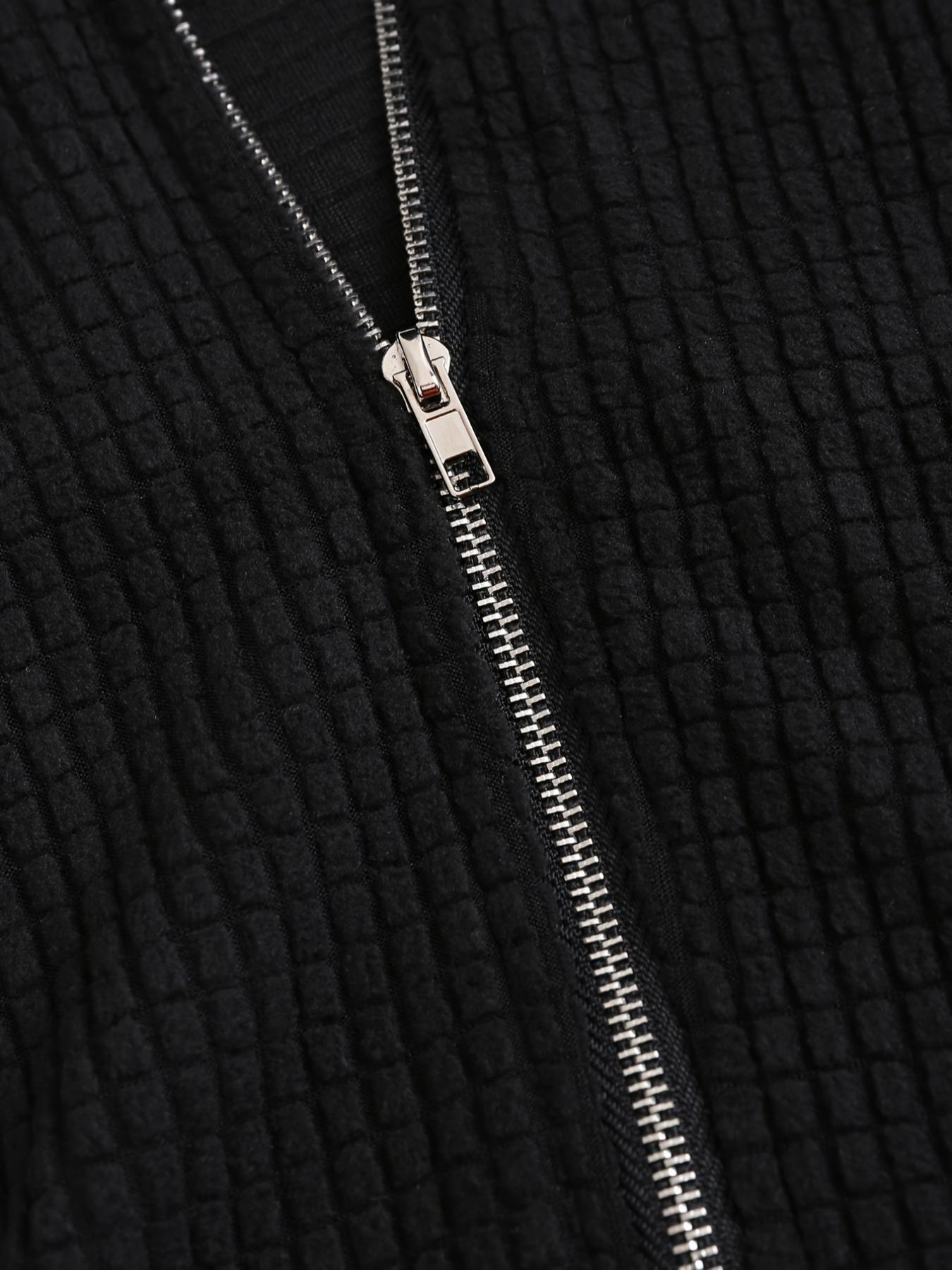 Women's Colorblock 3d Ear Design Textured Zip Up Hooded Coat, Cute Long Sleeve Pocket Outerwear for Fall & Winter, Women's Clothes for Daily Wear, Womenswear