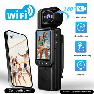 Mini Vlog Camera 1080P HD Portable Recording Camera with WiFi APP Control 7X Digital Zoom Night Vision for TikTok Content Creator Travel Video