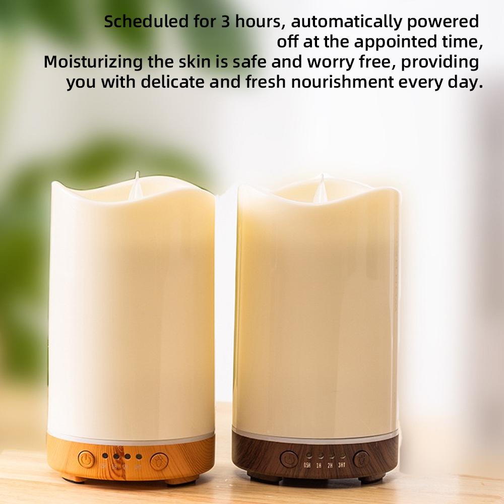 Candle Design Humidifier  Auto Timer, 7-Color LED, 3 Essential Oils for Relaxation