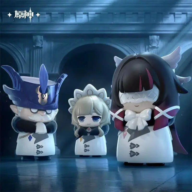 Official Genshin Impact Fatui Harbingers Q Version Blind Box Scaramouche La Signora Figure Decor Birthday Gift Toy