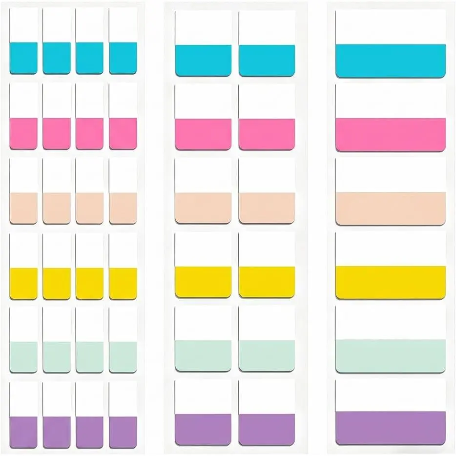 300 count Aesthetic Sticky Tabs for Annotating Books, Colorful Transparent Page Markers & Flags, Clear Index Note Stickers for , Notebooks & Reading, Small Mini Pop Up Tab Set