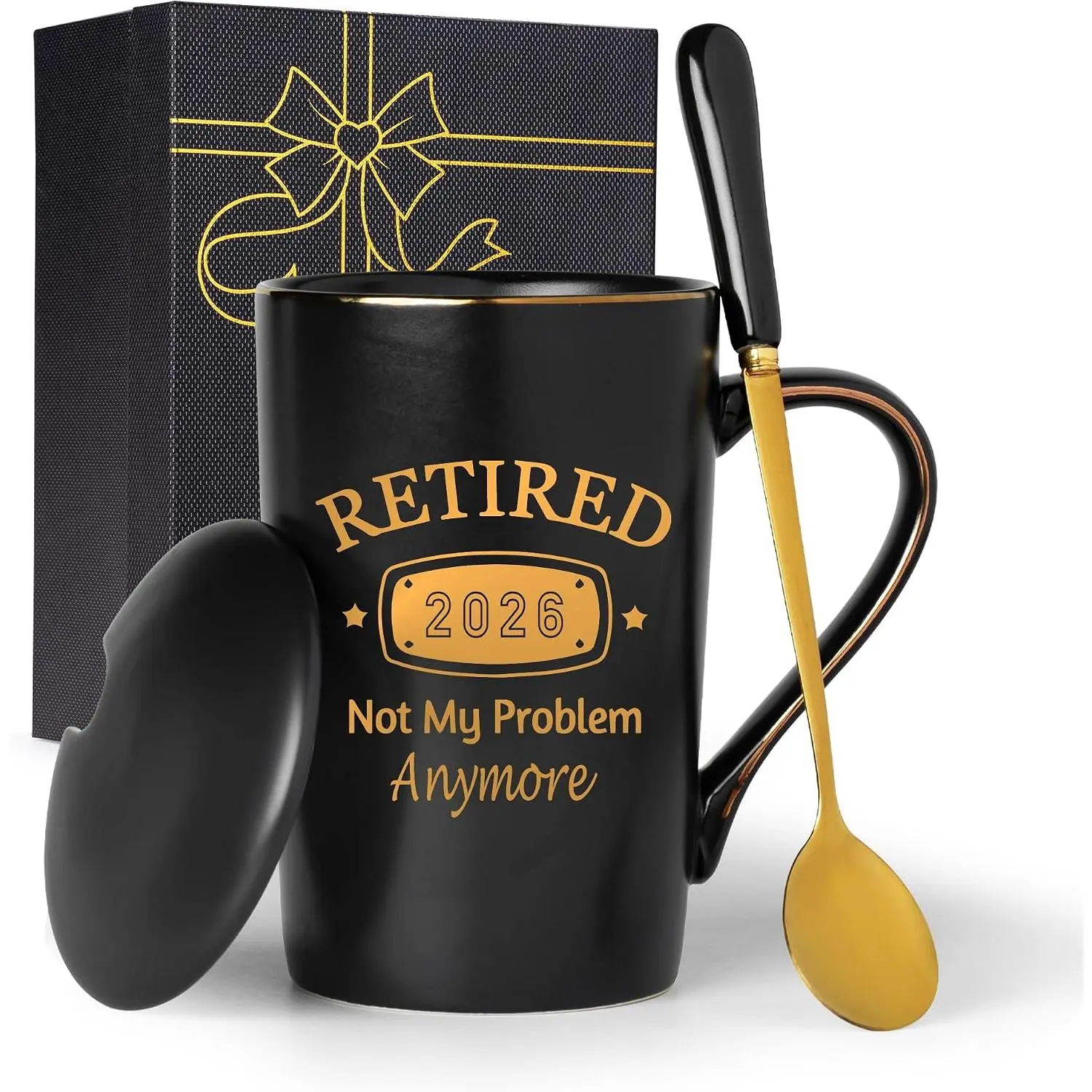 for Women Men,  Gifts for , Retired 2026 Not My Problem Anymore Mug 14 OZ Matte Black