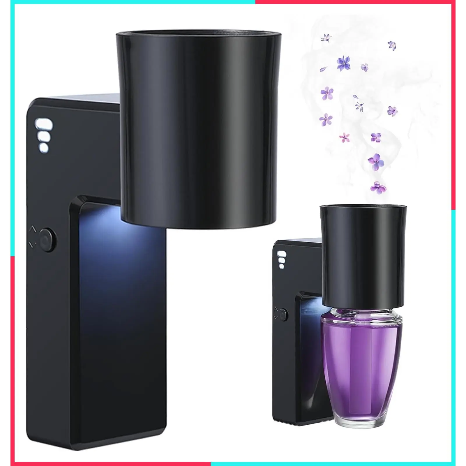 2 PCS Wall Fragrance Plug-in with Night Light and Oil Diffuser, Upgraded Fragrance Concentration Control, Compatible with Bath and Body Works Wallflowers for Home, Black