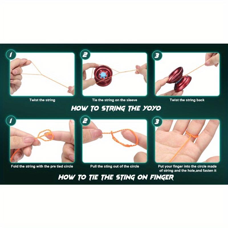 Auto-Rebound Yo-Yos Colorful Responsive for Beginners Boys & Adults Metal Shaft Automatic Rebound String Multiple Colors