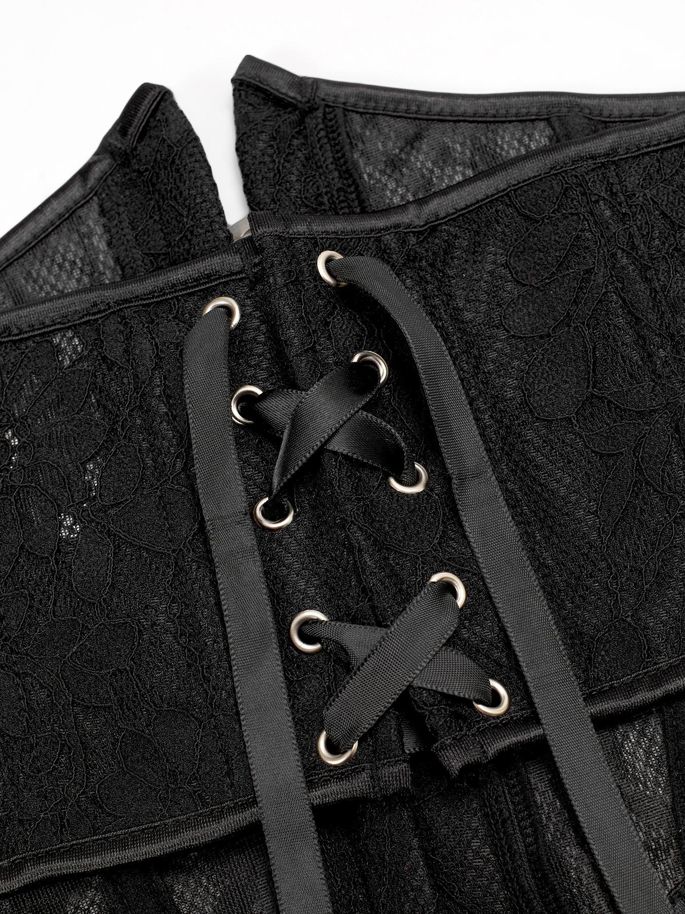 Women's Solid Color Floral Lace Front-Closure Waist Trainer, Comfortable Breathable Lace Up Tummy Control Shaper, Waist Cincher for Women for Women, High Waist Shapewear, Lace Corset