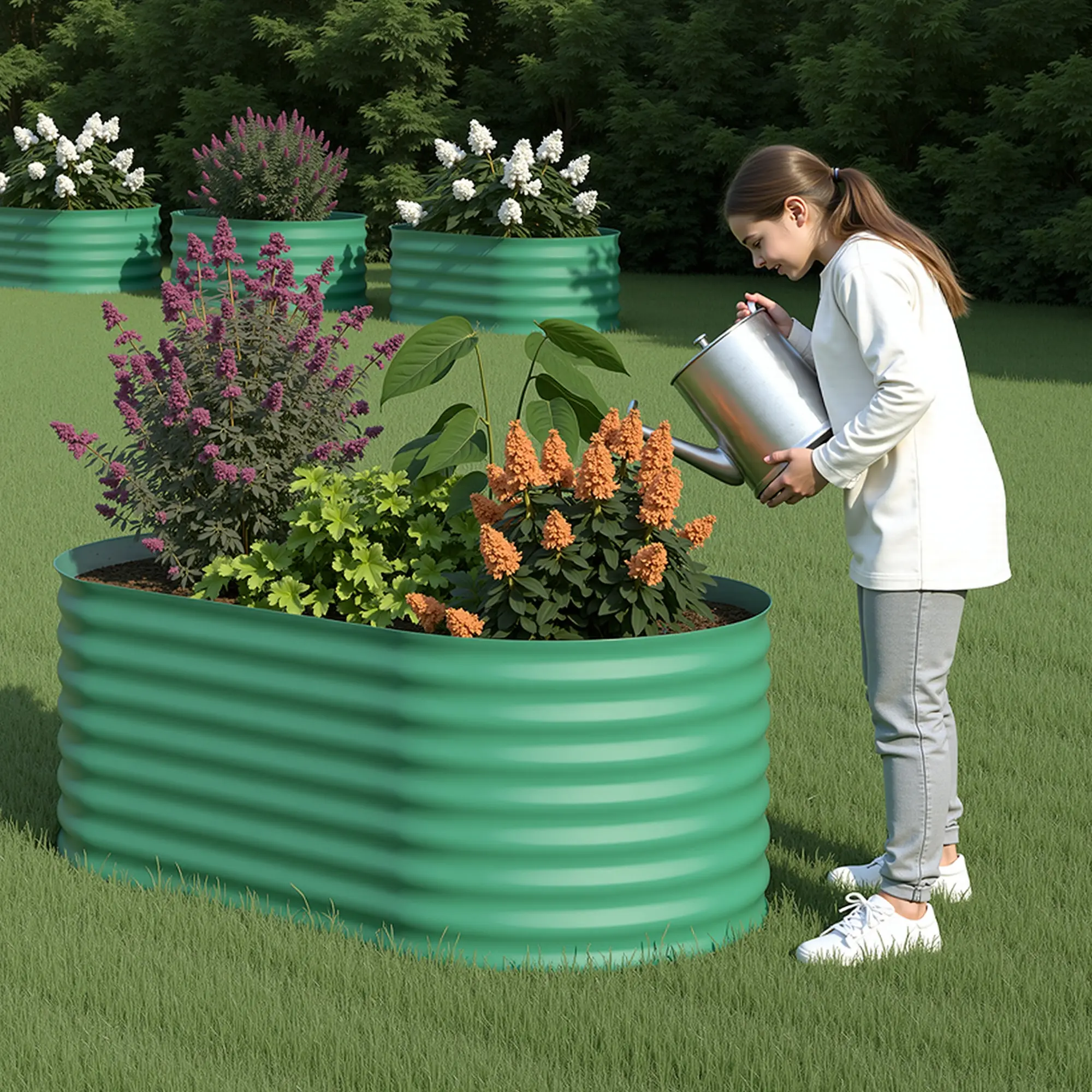 【DealsForYouDays】Garvee Heavy Duty Galvanized Raised Garden Bed – Metal Outdoor Planter Box for Gardening, Rust-Resistant Deep Root Beds for Vegetables, Flowers, Herbs, Easy Assembly, Safe Edges, Multiple Sizes