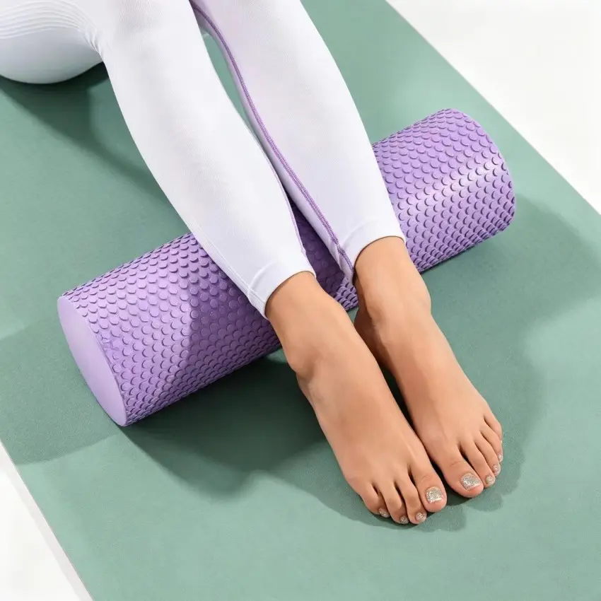 Yoga Foam Roller – Pilates Roller Foam, Exercise Equipment for Home, Pilates Equipment for Home Workouts, Round EVA Foam Roller for Core Training, Ab Workout, Balance & Flexibility – Home Gym Fitness Equipment for Men Women, Exercise Gear