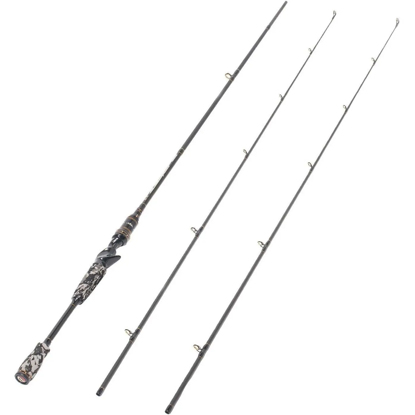 E Series - Camo Legend 2- 7- Casting Rod 24 Ton Carbon Fiber Baitcasting with 2 Tips - Medium and Medium Heavy Portable Bass Fishing Rod Baitcaster