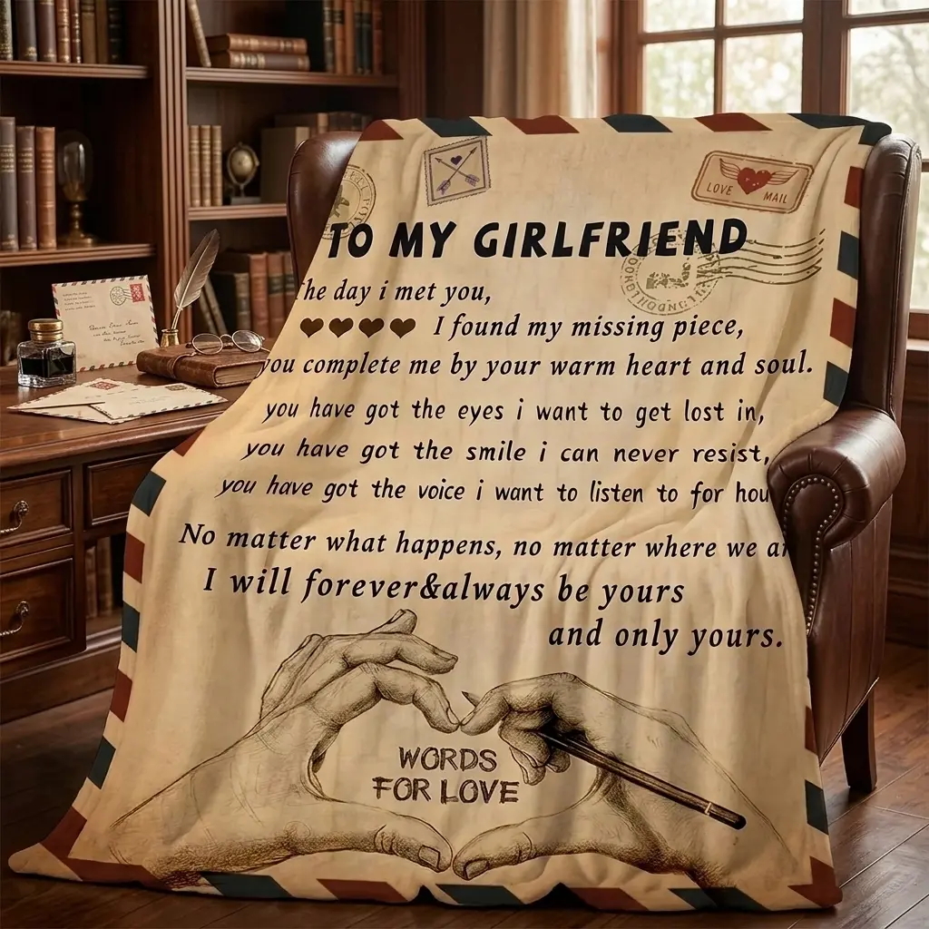 Gifts for Girlfriend to My Girlfriend Blanket Romantic Gifts for Her I Love You Throw Blankets Birthday Anniversary Blankets for Bed Sofa