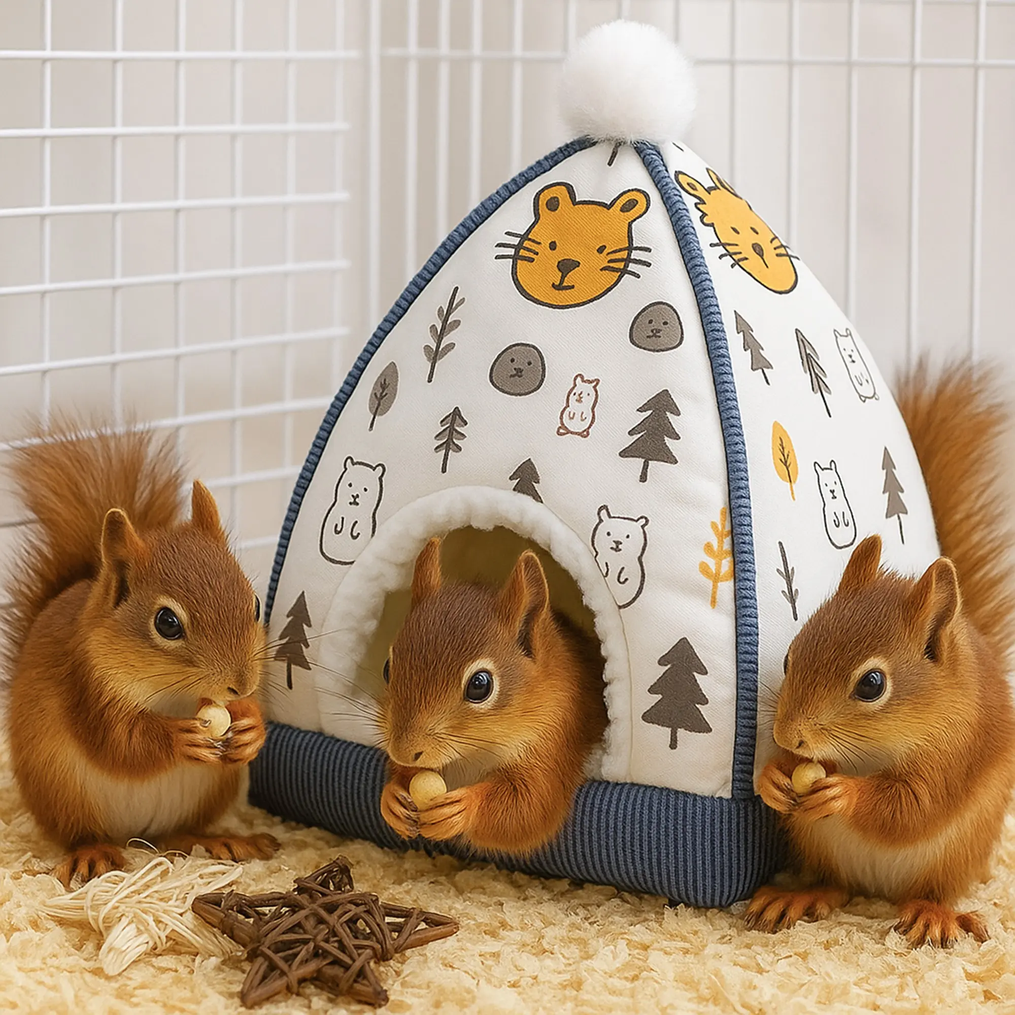 Thick Winter Hamster House, Cute Warm Cotton Nest for Golden Syrian Hamsters and Guinea Pigs, Cozy Pet Bedding Supplies