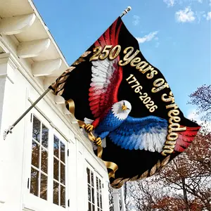 2X3Ft Flag 250 Independence Day Bald Eagle Patriotic American Flag with Golden Laurel Wreath And 1776-2026 Text Ideal for Yard And Outdoor Decor