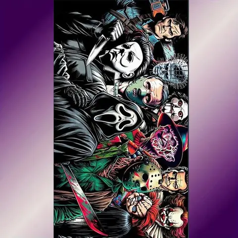 1pc 5D DIY Diamond Painting Kit, Horror Characters Diamond Art, Mosaic Home Decoration, Best Gift for Friends, DIY Craft Supplies, DIY Diamond Arts