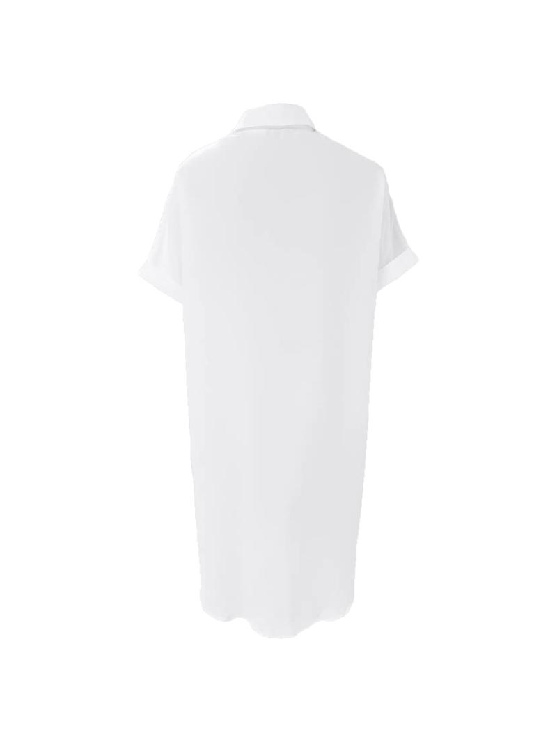 Women's Cartoon Face Print Curved Hem Shirt Dress, Casual Batwing Sleeve Knee Length Dress for Summer, Ladies Clothes for Holiday Vacation