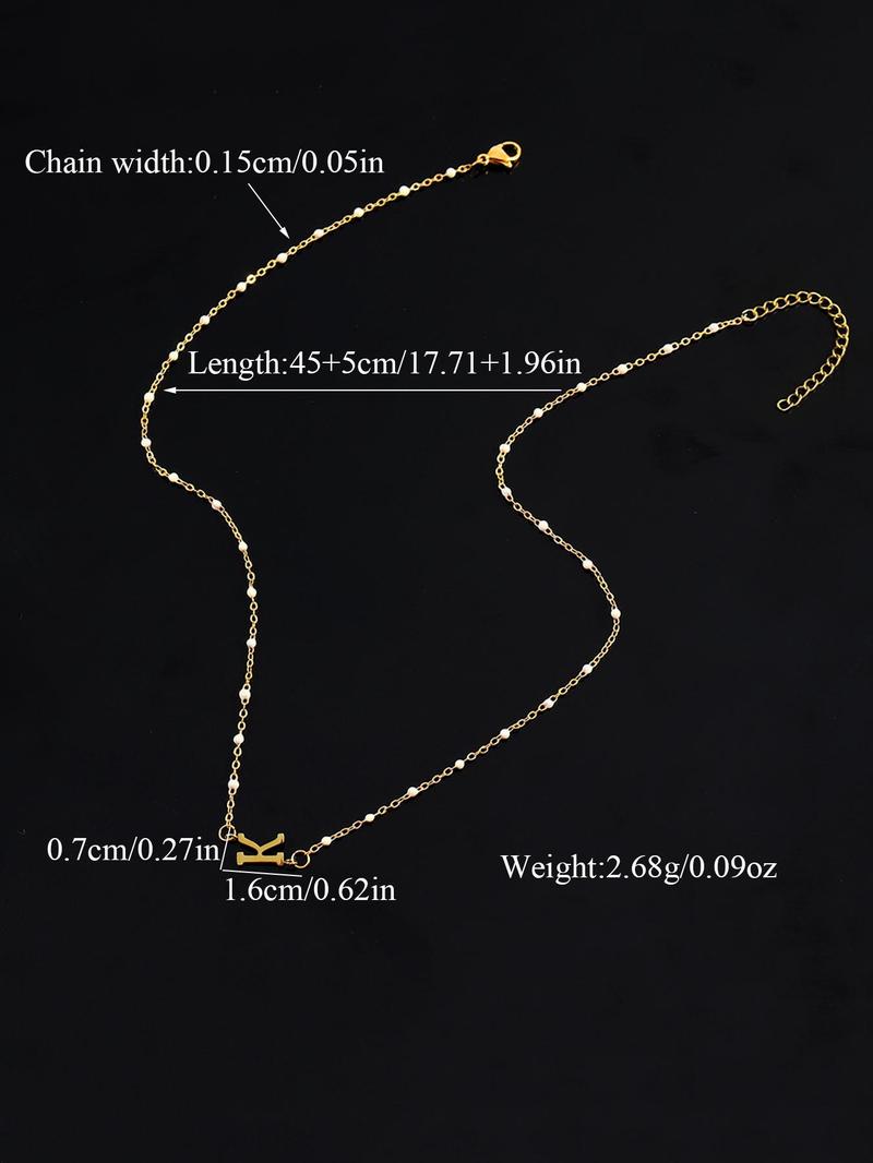 Women's Elegant Letter Charm Design Adjustable Lobster Closure Pendant Necklace, 2024 New Style Fashion Jewelry for Party, Trendy All-match & Exquisite Jewelry As Anniversary Gift, Non Tarnish Jewelry
