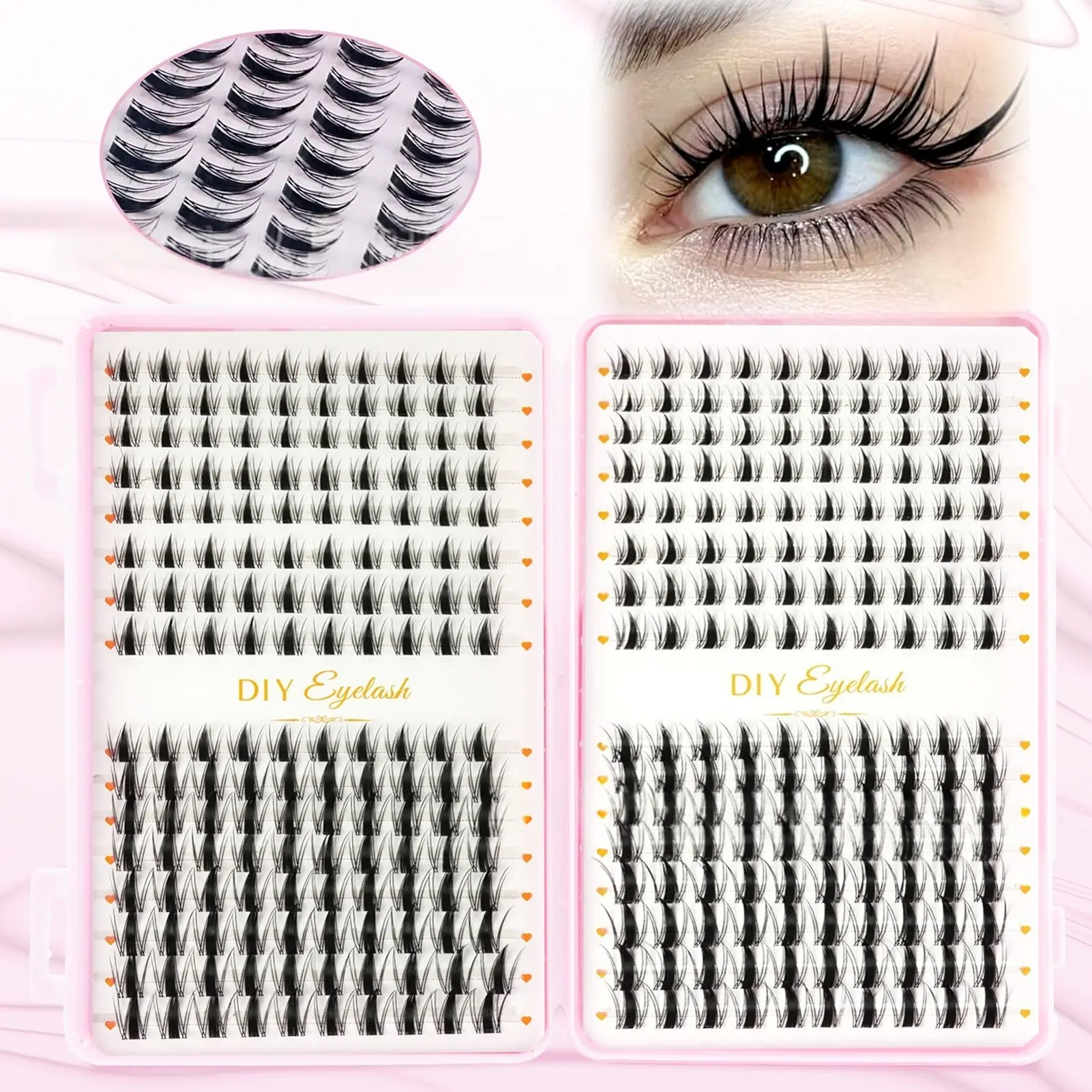 Fairy Cluster False Eyelashes, 320 Pieces, 10-16mm Length, Natural Voluminous Lightweight Fine Style, Suitable for Beginners, DIY Eyelashes Clusters