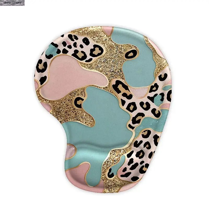 Fashionable Leopard Print Mouse Pad with Ergonomic Wrist Support, Durable Plastic Desk Accessory for Home Office & Gaming, Computer Pad, Mouse Pad With Wrist Rest