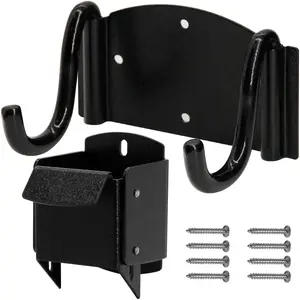 Heavy-Duty Wheelbarrow Storage Bracket, Black, Sturdy, 80 lbs Capacity, for Outdoor Use