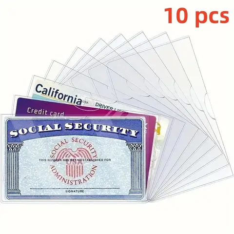 PVC Medicare Card Protector, 10pcs Transparent Waterproof PVC Material, Durable Scratch-Resistant Design, Easy-To-Insert Card Holders for Wallets, Business Card Holder, Office Accessories
