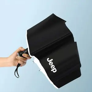 Automatic Reflective Car Umbrella, Three-Color Nylon Waterproof, Stainless Steel Frame, Foldable, Night Light, for Jeep Models