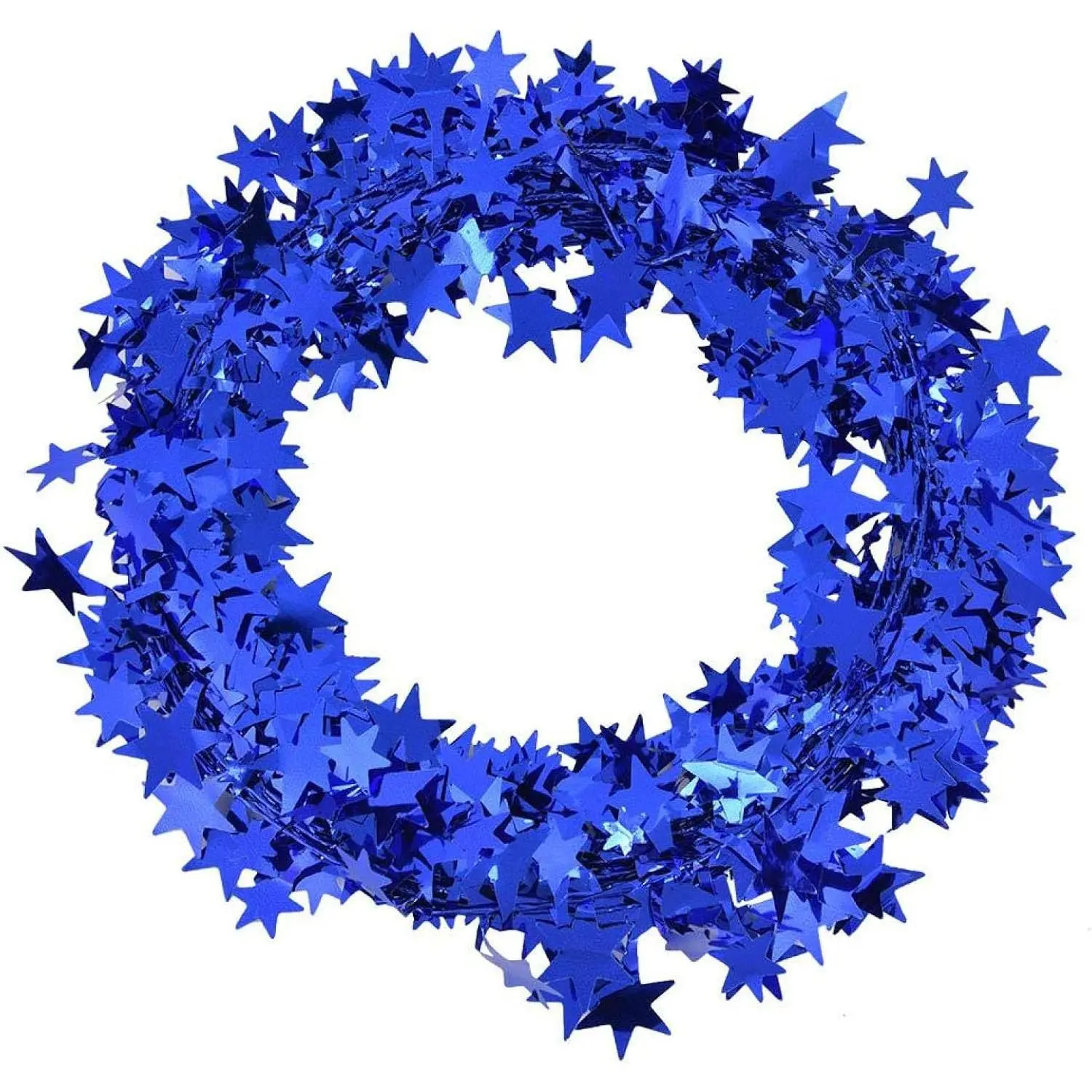 Wire Garland, 25 Ft  Tinsel Garland Wedding Party Decoration for Christmas Tree, , Birthday,  Ornament (Blue)