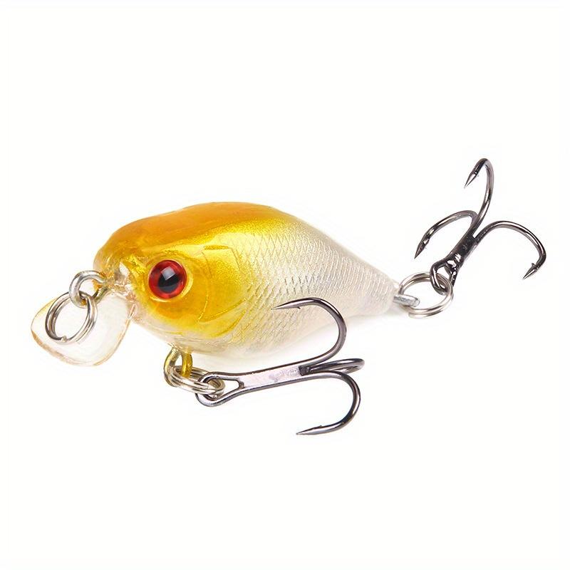 「SW」 5-Pack Mini Crankbaits - 1.57inch/4.6g Realistic Wobbling Lures with Treble Hooks, 5 Vibrant Colors for Bass & Trout