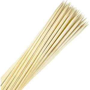 50 Pcs 17.5" Marshmallow Roasting Sticks for Fire Pit, 5mm Heavy Duty Thick Wooden Skewers for Smores Hot Dog Barbecue for Campfire Grilling Camping Bonfire