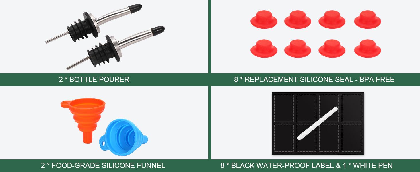 8 Set 16 OZ Swing Top Glass Bottles - Flip Top Beer Brewing Bottles with Stopper for Fermentation, Kombucha, Mead Kefir, Vanilla Extract, Juice, Tea, Wine, Soda - Airtight Cap Lids, Bonus 2 Pourers: Home & Kitchen 8 Set 16 OZ Swing Top Glass Bottles - Flip Top Beer Brewing Bottles with Stopper for Fermentation, Kombucha, Mead Kefir, Vanilla Extract, Juice, Tea, Wine, Soda - Airtight Cap Lids, Bonus 2 Pourers: Home & Kitchen