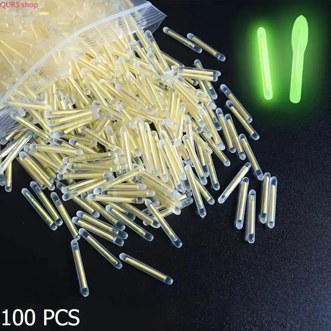 100 PCS 3.5mm Night Fishing Glow Sticks, Long-Lasting High Visibility Luminous Tubes Easy To Install On Floats & Lures, Versatile Tackle For Freshwater Saltwater Kayak And Night Angling