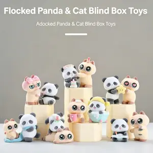 Flocked Panda & Cat Blind Box Toys