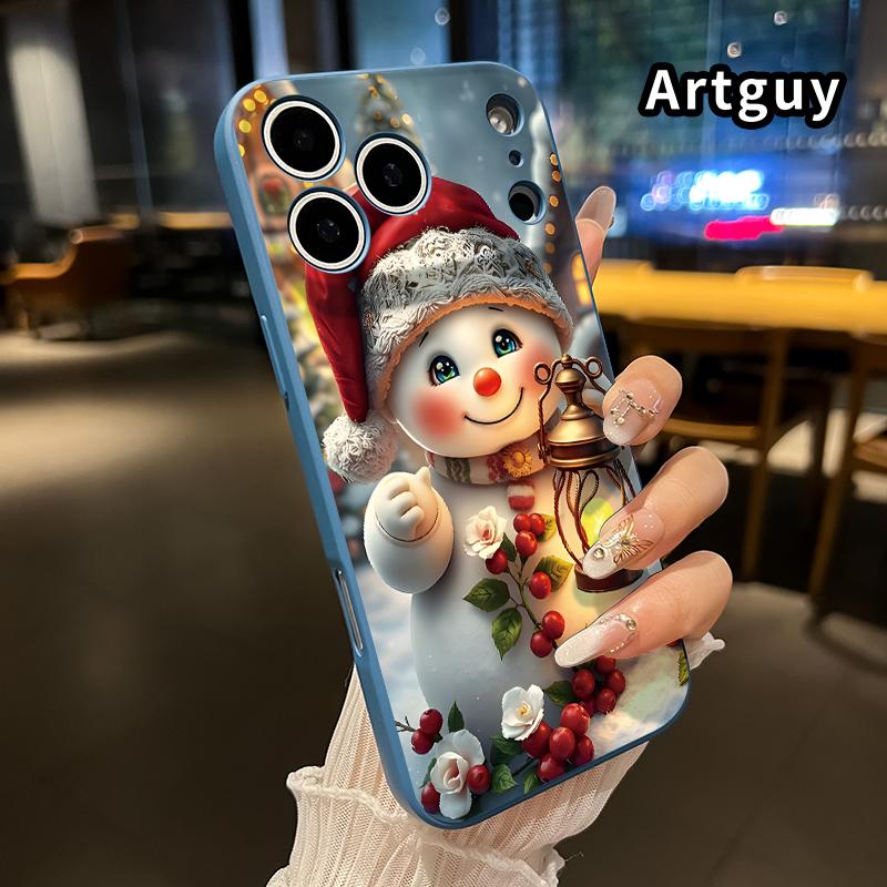 Case for iPhone 17 16 Pro Max 15 Plus 14 13 12 11 Air XS XR E Snowman's Lantern Glow Liquid Silicone Camera Protection Ultra Thin Soft Phone Cover Gift for Case for iPhone 17 16 Pro Max 15 Plus 14 13 12 11 Air XS XR E Snowman's Lantern Glow Liquid Silicone Camera Protection Ultra Thin Soft Phone Cover Gift for