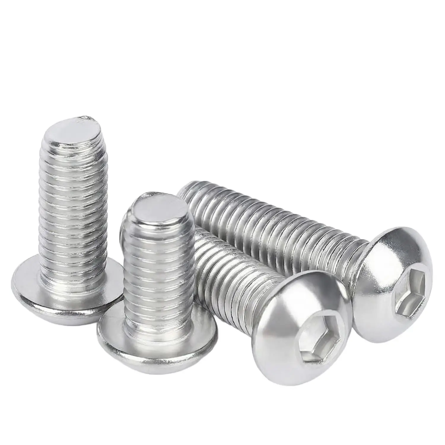 Button Head Hex Socket Cap Screws Bolts M3 x 10mm 50 Pack, 304 Stainless Steel 18-8, Fully Threaded, Corrosion Resistant, Bright Finish