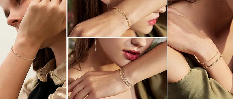 YADOCA 3mm 14K Gold Plated Bracelet Stainless Steel Glossy Thin Round Bangle Bracelet for Women Oval Solid Stackable Bracelets Set YADOCA 3mm 14K Gold Plated Bracelet Stainless Steel Glossy Thin Round Bangle Bracelet for Women Oval Solid Stackable Bracelets Set