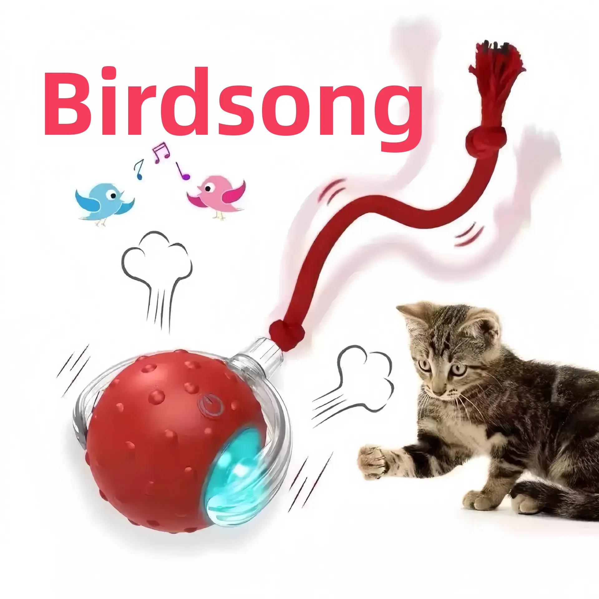 Self-Play Rolling Cat Toy Ball| Interactive Boredom Buster Chase Toy, Durable Kitten Ball for Indoor Cats & Small Dogs