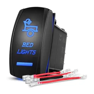Nilight 5Pin Laser On/Off SPST Bed Lights Rocker Switch Blue