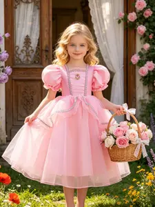 Princess Elsa-Style Dress Cinderella Inspired Ball Gown Performance Costume Garden Princess Dress Elegant