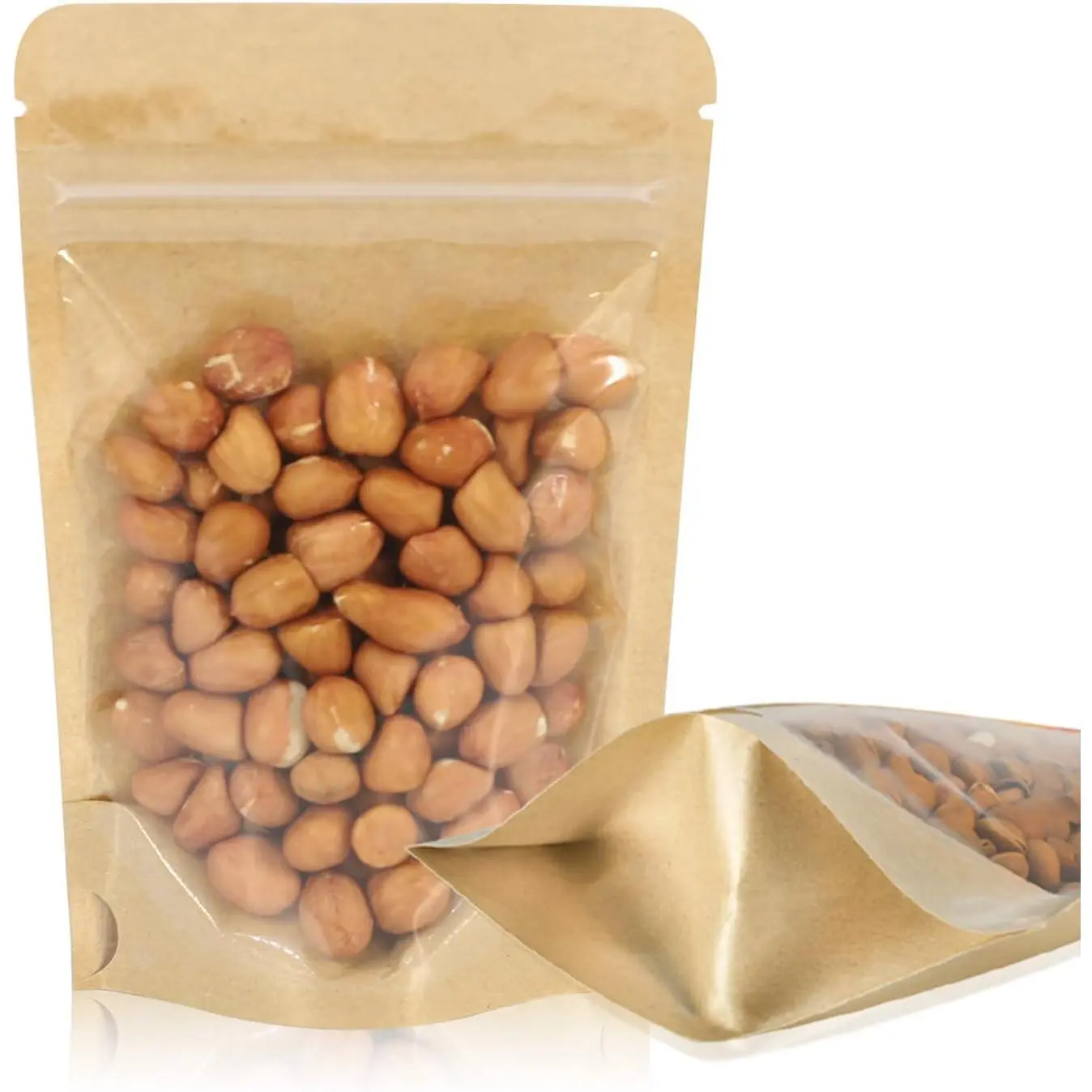 100 count Resealable Bags, Stand Up  Bags with Window Clear Front Pouches, Zipper Lock  Storage Bags 3.9×5.9 Inch  Sealable Bags for Packaging