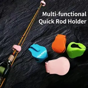Multi-Functional Fishing Rod Holder, Fishing Gear Organizer, Tie-On Rod Clamp, Compact Wall-Mounted Rod Fixer, Protective Rod Sleeve