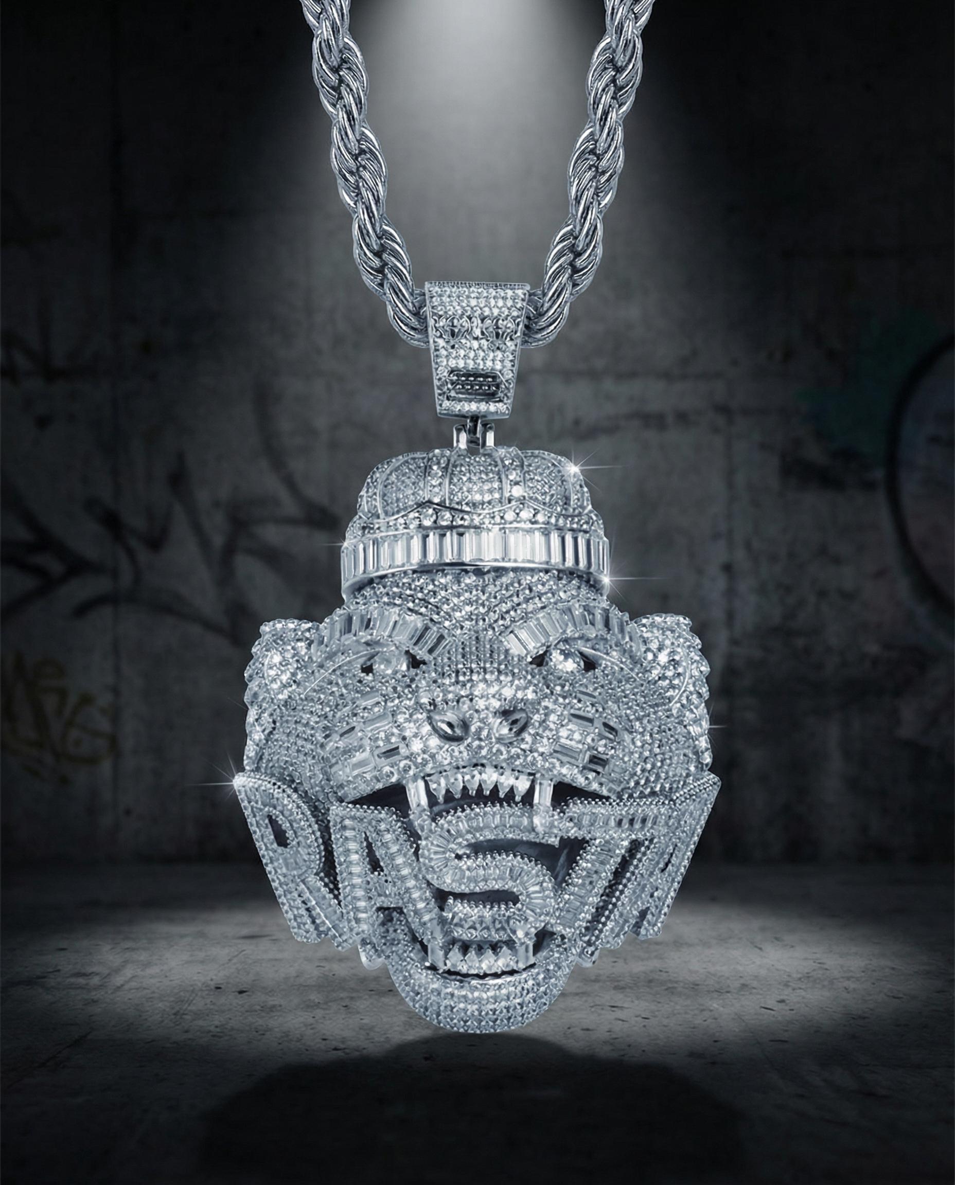 European and American high street retro tiger head pendant, niche trendy brand personalized necklace suitable for both men and women, American street hip-hop style