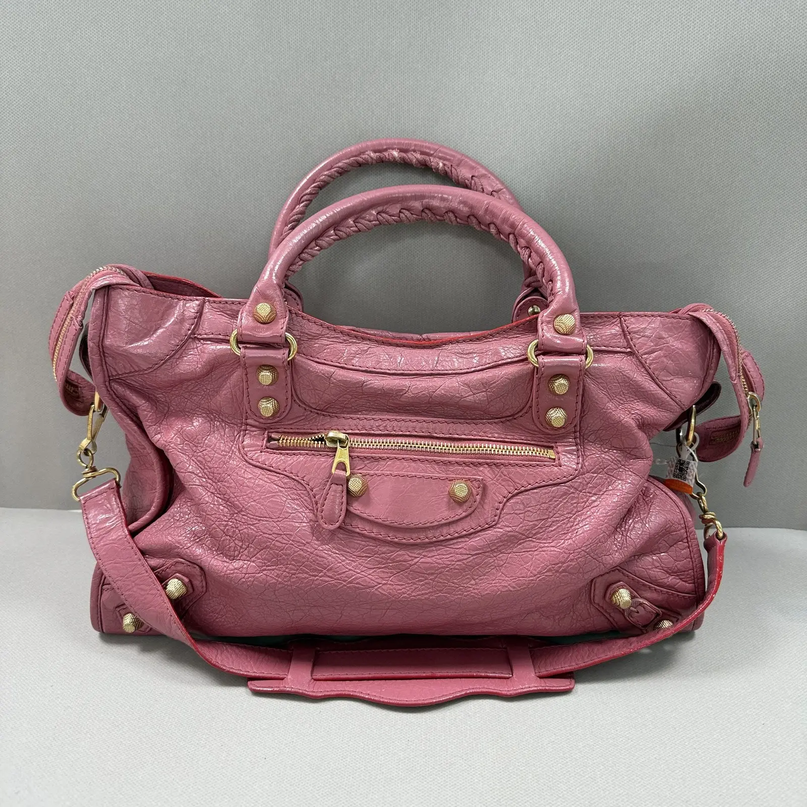 Pre-owned ZZ702 AUTH Balenciaga Classic City Pink Leahter Crossbody Bag26.07.01