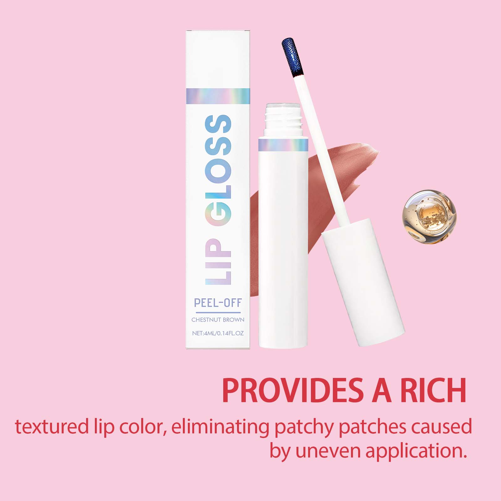 The Peel-Off Lip Gloss Naturally Shows Color, Has A Gentle Luster, Is Light And Non-Sticky, And Is Versatile And Portable