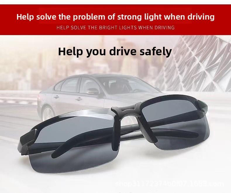 2PC Fashionable Sunglasses for Driving, Day and Night Use, Intelligent Color-Changing Outdoor Sports Sun Protection, Unisex