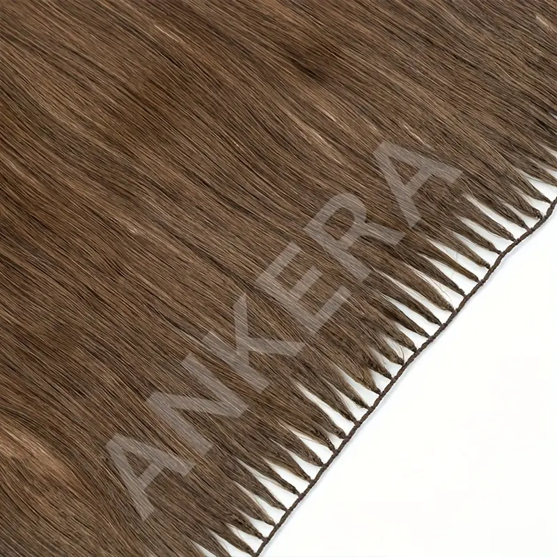 100 Strands Non‑Remy Real Human Hair Extensions for Women, 15.75 Inch Straight Bundles in Indian European Asian Textures, Natural Brown With Subtle Highlights, Multi‑Shades Black Dark Brown Blonde, Micro‑Ring & Natural Weft, Invisible Clip‑In Hand‑Tied De