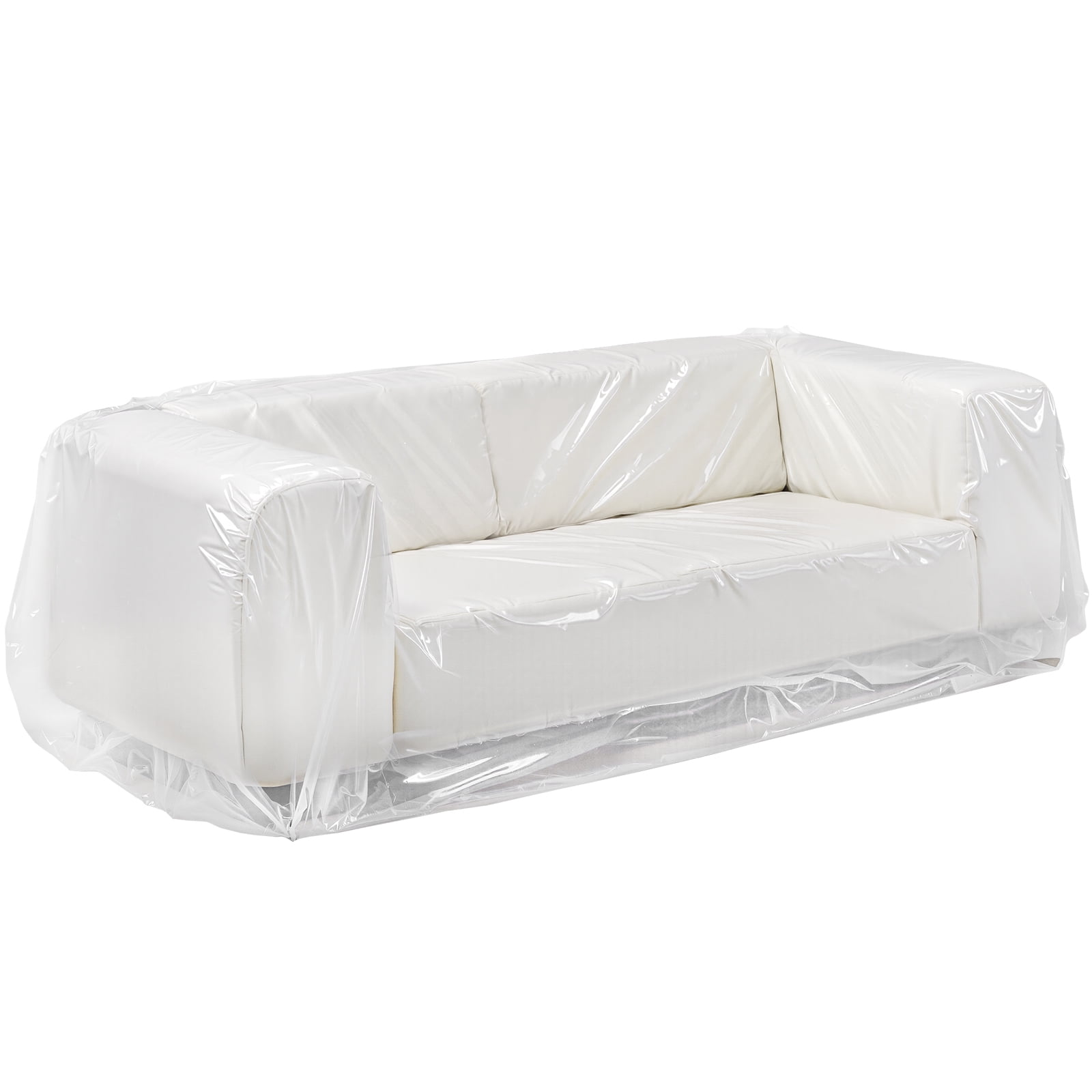 Transparent Heavy Duty Plastic Sofa Cover, 4 Mil LDPE Couch Protector, Waterproof Dust & Scratch Resistant Furniture Bag for Moving, Storage, Renovation, 92 x 62 x 42 Inches