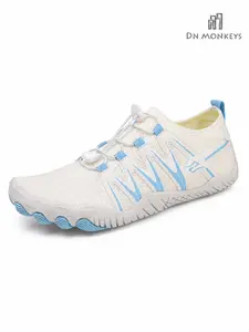 [Dn. Monkeys] Men's Quick Drawstring Barefoot Water Shoes, Wide Toe Five Fingers Anti-Slip Beach Shoes, Fast-Dry Breathable Canyoning Shoes