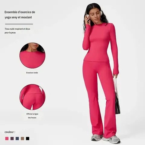 MFVIM Women's Sporty Tracksuit Set Pink Athletic Wear for Gym & Daily Activities Round Neckline & Plumps Up Buttoc Line Breathable Fabric Comfortable Two Piece Set,travel essentials,camping essentials,back to school,back to school haul,sohochic