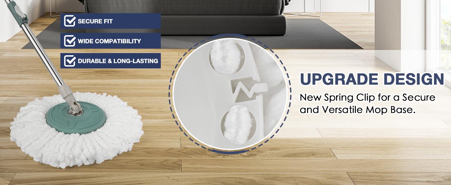 Spin Mop Replacement Head For Hurricane 360° Spin Mop Systems, Microfiber Spin Mop Head, Round Shape Standard Universal Size Magic Mop Refill, 3 Pack