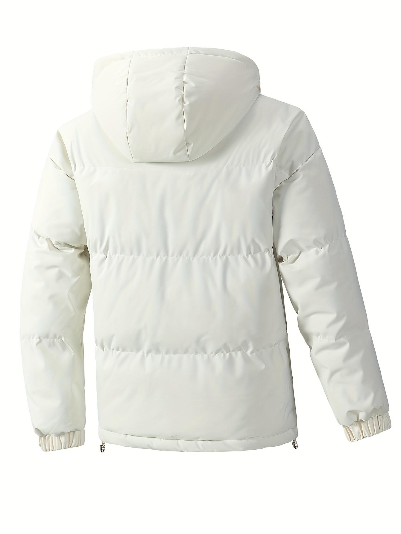 Men's short hooded thick warm cotton jacket Large windproof loose casual bread jacket American style minimalist multi pocket thick cold resistant down jacket