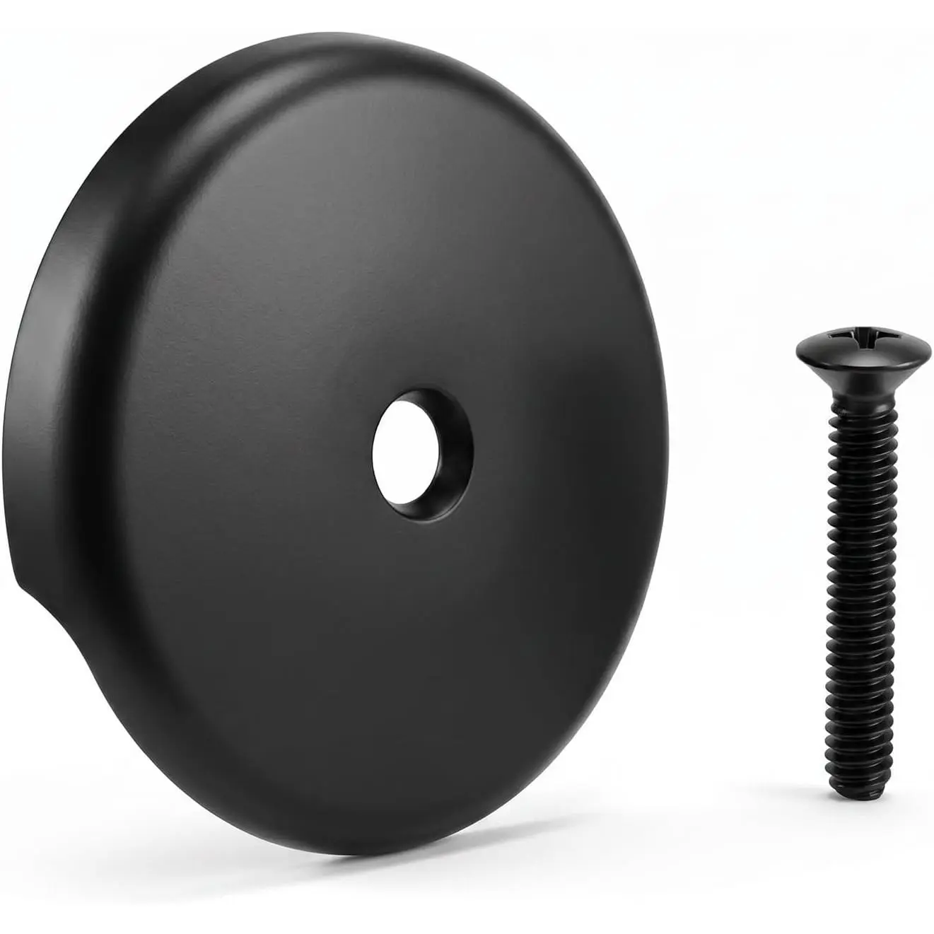 3-1/8” Matte Black Single Hole Bathtub Overflow Drain Cover with Screw | Tub Overflow Cover Made of durable -resistant Alloy, Fits  standard 1-hole bathtub drains, Modern matte black
